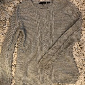 gray  cable knit sweater